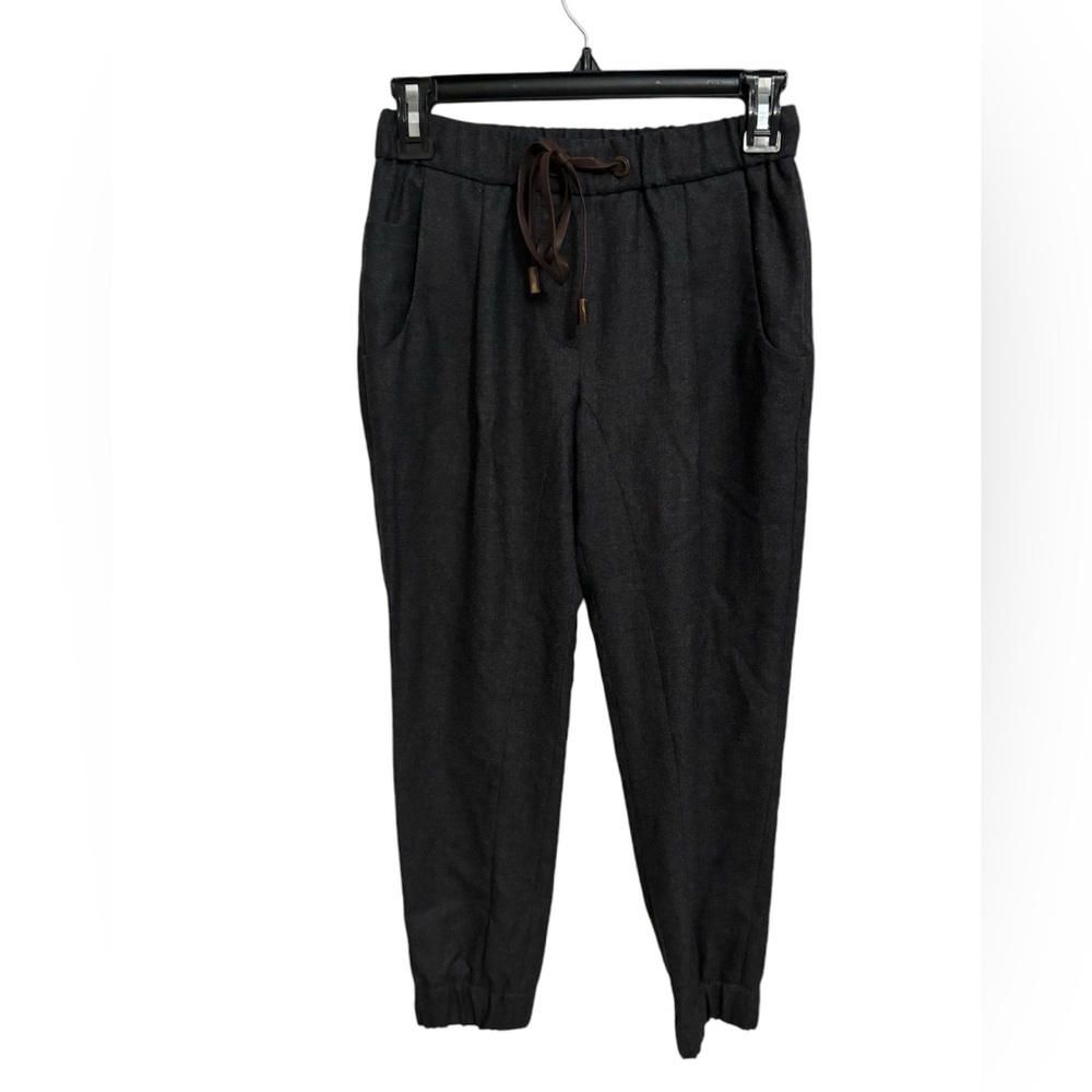 Brunello Cucinelli Charcoal Gray Track Joggers